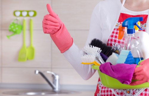 Professional cleaning of a kitchen in a Kennington property